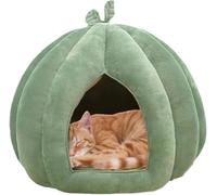 Cat Bed, Closed Indoor Cat Cave House, Pumpkin Shaped Halloween Pet Bed, Cozy Kitten Shelter for Small Kittens & Tiny Dogs