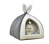 Cat Bed - Comfortable Feline Hideaway, Lightweight Cat Cave, Durable Fabric Pet House, Cute Decorative Design | for Cats Lounging, Kitten Napping, Small Dog Resting, Living Room Placement, Quiet