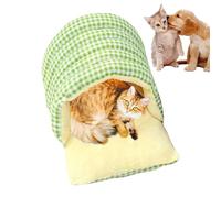 Cat Bed Covered - Cat Cave Bed | Soft Kitten Plaid for Sleeping, Removable Pet Cave Bed, Warm Portable Pet Bag, Sleeping Supplies