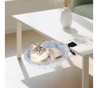 Cat Bed Desk - 180° Rotatable Cat Hammock Maximum Load 50 lbs Ergonomic Cat Lounger Clamp Hanging Chair Window Sill Perch Pet Bed for Office Living Room Bedroom Balcony
