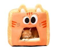 Cat Bed Enclosure - Winter Plush Pet Tent, Soft and Indoor Sleeping Bed for Cats, Warm Enclosed Design for Comfort and Security, Durable Plush Material for Living Room, Home, Apartment, Farmhouse