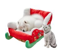 Cat Bed | Festive Plush Cozy Christmas Holiday Themed Pet Bed,Plush Cozy Nest for Puppy Cat Kitten Sleeping Festive Winter Holiday Animal Comfort Resting Spot