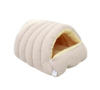 Cat Bed Fluffy All-Season Cat Nest Dog Bed Small Dogs Warm Lined Sleeping Bag Winter Thick Padded Soft and Skin-Friendly Spacious for Cats and Small Dogs (Beige)
