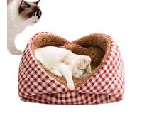 Cat Bed, Foldable, Warm Sleeping Nest, Thickened Cosy Mat and Cave for Home Cats, Suitable for Kittens, Puppies, Small Dogs, Outdoor Travel, Winter Comfort and Resting Places for Pets