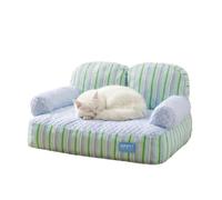 Cat Bed for All Seasons, Island-Style Cooling Dog Mat, Fully Removable and Washable, Ice Silk Fabric with Non-Slip Bottom, Summer Sleeping Cat Bed, Pet Sofa (Up to 60 lbs)
