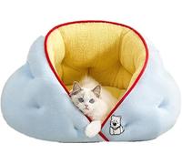 Cat Bed For Cats & Small Dogs, Semi-Enclosed Design Beds For Indoor, Extra Soft Pet For Kitty Puppy(Blue,M)