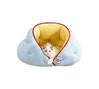 Cat Bed for Cats & Small Dogs, Semi-Enclosed Design Cat Beds for Indoor Cats, Extra Soft Pet Bed for Kitty Puppy (Blue,X-Large)