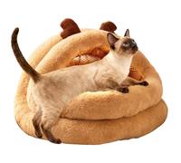 Cat Bed for Christmas, Washable for Cold Climate, Cat House with Christmas Reindeer Theme - for Small Medium Large Breeds for Living Room, Bedroom, Balcony and Play