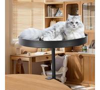 Cat Bed for Desk, Cat Hammock Bed Height Adjustable, Elevated Kitten House Over Desk with Pet Cushions, 30 cm Removable Desktop Clamp kitty Nest, Metal Bracket Supports to 44 lbs, for Home Office