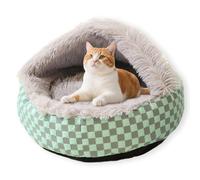 Cat Bed for Indoor Cat Pet Cave,Large Dog Bed Washable Non-Slip Calming Dog House Anti Anxiety with Soft Cushion,Cats Windproof Fluffy Nest for Pets