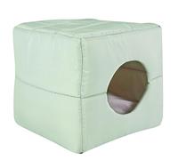 Cat Cave Bed, 2in1 Snug Hideaway for Cats, Removable Washable Cushion, Anti-Skid Foldable Portable Kitten Bed, Green | 40x40 x 40 m