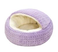 Cat Bed for Indoor Cats, Calming Cozy Cave with Self-Warming Plush, Entire Bed Machine Washable & Anti-Slip Base, Breathable Pet Bed for Small Cats&Dogs All Seasons (C, S)