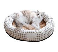 Cat Bed for Indoor Cats, Dog Pet Cooling Mat Cushion Pad Bed Summer Cool Down Comfortable Soft for Pets Small Dogs Kitten Kitty Puppy (Almond,Large)