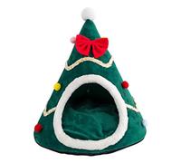 Cat Bed for Indoor Cats - Triangle Conical Tent House, Christmas Tree Shaped Cat Nest, Cozy Pet Cave for Cats, Perfect for Holiday Decoration