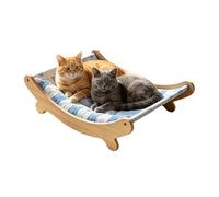 Cat Bed Hammock Scratch-Resistant Wooden Lounger Washable Rest Zone Cooling Pet Bed for Living Room Bedroom Home Transport Box Car Outdoor Summer Play Seniors Puppies