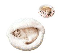 Cat Bed Hooded Semi-Enclosed Shell Shaped, Cozy Warming Washable Pet Bed with Non-Slip Bottom for Indoor Cats, Kittens Small Dogs - Pet Cushion Sleeping Bag, Bedding Furniture (Blue,M: 19.7"×19.7")