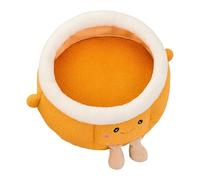 Cat Bed House - Cute Soft Orange Shaped Pet Accessories - Covered Cat Bed | For Indoor Outdoor Winter Travel Car Camping Desk Bedside Chair Couch