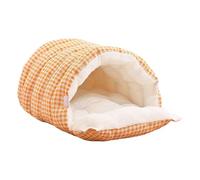 Cat Bed in the Shape of a Cave | Partially Enclosed Plush Lined House, Washable Bed for Puppies | For Cat , Small Pets, Winter, Indoor, Sleeping, Playing, Hiding