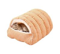Cat Bed in the Shape of a Cave | Plush Lined Warm Nest | Partially Enclosed Washable Hiding Place for Cats - For Cat Puppies and Dog Puppies for Sleeping, Playing and Hiding