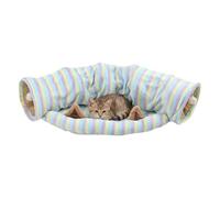 Cat Bed | Interactive Folding Cave for Play Area - Play Tube for Cats with Colorful Stripes - for Pets Halloween Christmas Party Small Animals