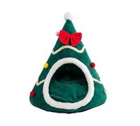cat bed, Kennel Christmas Tree Shape Pet Nest Tent Autumn And Winter Warm Creative National Tide Semi-closed Cat Puppy,parts(Green Christmas tree,S)