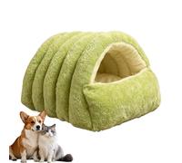 Cat Bed - Kitten Cave for Napping | Winter Warm Foldable House Washable with Soft Plush Cushion & Anti Slip Bottom for Indoor Kittens, Tiny Puppies, Pet Apartments and Cold Weather Christmas