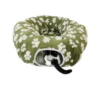 Cat Bed, Large, Foldable, Warm with Ball Toy, Accessories | Doughnut Cat and Puppy Cave Bed for Kitten Rabbit Small Dogs Animal Indoor Floor Home Living Room Balcony Appa