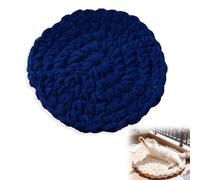 Cat Bed Mat,50cm Knitted Extra-Soft Washable Warm Round Cat Bed Pads Cushions for Indoor Kittens,Cat Trees Towers,Perfect for Kneading Sleeping (Dark Blue)
