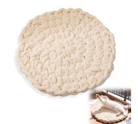 Cat Bed Mat,50cm Knitted Extra-Soft Washable Warm Round Cat Bed Pads Cushions for Indoor Kittens,Cat Trees Towers,Perfect for Kneading Sleeping (Beige)