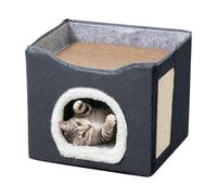 Cat Bed, Partially Enclosed, Foldable Sleeping Stand for Pets, Warm Bed for the Cat House, for Small, Medium, Large Kittens, Balcony, Garden, Yard, Barn