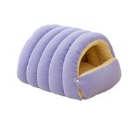Cat Bed, Pet Cave Made of Velvet, Removable Hiding Place for Kittens, Warm Nest, Comfortable for Indoor Cats, Winter Sleeping Area, Light Purple, L