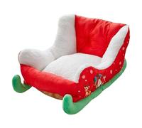 Cat Bed - Plush Sleigh Nest for Calming Comfort, Insulated Warmth with Cozy Sleeping Function, Festive Sled Beds for Kitten, Puppy, Indoor, Living Room, Bedroom, 26.77 inches