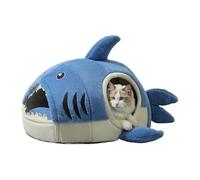 Cat Bed - Puppy Sharks Cat Bed | Cute Thickened Kitten Bed in Shark Shape, Closed Cat Dog Bed, Cat Cave Bed