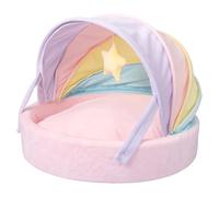 Cat Bed - Rainbow Tent Pet Sleeping Hideaway | Dual-Purpose Semi-Enclosed Warm Breathable Mattress | All-Season Cat Dog Bed, Shelter, Indoor Outdoor Pet Supplies, Comfortable Rest Space