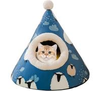 Cat Bed, Removable And Washable Pet Cave, Soft Non-Slip Warm Tent, Portable With Cushion(C,Medium)