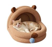 Cat Bed - Semi-Enclosed Bite Resistant Pet Cave | Soft Plush Indoor Bed for Cats and Kittens | Ideal for Living Room, Bedroom, Spring, Summer, Fall, Winter