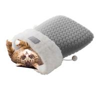 Cat Bed | Semi-Enclosed Pet Nest With Warming Pad | Soft Plush Cat Sack Bed | For Kittens And Small Pets In Autumn Winter | Indoor Home Car Travel Camping Cuddling Hiding Sleeping Rest