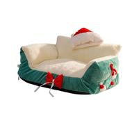 ＡＷＨＡＯ Cat Bed Sofa Pet Couch with Comfortable Soft, Scratch-resistant And Warming, Removable Cover And Anti-slip Function for Christmas Decor, Green S