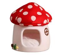 Cat Bed Tent Cave - Mushroom Pet Bed | Portable Pet Bed | Warm and Comfortable Cat Sleeping House with Removable Cushion
