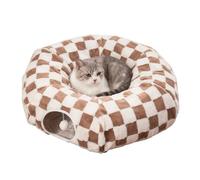 Cat Bed Tunnel - Cute Donut Shaped Pet Toy, Indoor Sleeping And Play Tube | Soft Comfortable Fabric, Nap Space For Kittens Puppies Small Animals, Suitable For Bedroom Living Room Apartment