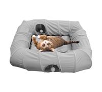 Cat Bed Tunnel - Rectangular Cat Cave with 4 Ways, Breathable Kitten Tunnel Toy, Hideaway | for Indoor Bedroom Living Room Balcony Apartment Home Seasonal Lounging Napping Resting Spot Play A