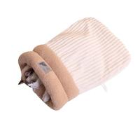 Cat Bed | Winter Fleece Heated Sleeping Bag - Semi-Closed Winter Heated Design for Indoor Home Christmas Travel Car