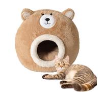 Cat Bed with Cave - Soft, Washable, Comfortable - Winter Bear-shaped Cat Nest, for Small, Medium and Large Kittens and Puppies, Indoor, Winter, Cold Weather