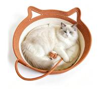Cat Bed with Cushion, 46 x 16 cm, Cotton Rope Cat Bed, Washable, Foldable and Breathable, Universal for All Seasons for Kittens, Puppies, Small Cats and Dogs