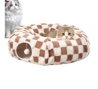 Cat Bed with Tunnel, Interactive Toys, Washable with Ball, Cat Cave Bed, Warm 3 for Enrichment, Sleeping, Kittens, Dogs, Indoors, Balcony, Apartment