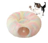 Cat Beds for Home Cats, Foldable Cat Caves - Tunnel Plush Cat Cave Doughnut Cat Beds - Soft, Removable, Warm Pet Accessories, Cat Sofa for Kittens and Medium Cats
