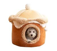 Cat Beds for Indoor,Cat Cave Bed Igloo，Cats Tent Bed House with Removable Cushion，Half Surrounded Sense of Security for Improved Sleep and Relaxation (Brown, L)