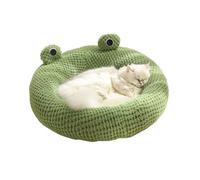 Cat Beds for Indoor Cats, Calming Small Dog Bed, Cute Frog Plush Pet Bed, Pet Cushion for Large Medium Small Dogs, Self-Warming and Cozy for Improved Sleep (23.6 Inches)