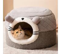 Cat Beds For Indoor Cats Cat Cave Bed, Warm Dog Bed, Cute Cat House With Anti-Slip Bottom, Cat Tent Bed House With Removable Washable Cushion Pillow (Color : Gray, Size : M)
