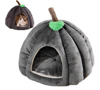 Cat Beds For Indoor Cats,Cats Washable,Cute Pumpkin Shape Sleeping Bag With Removable Washable Cushioned Pillow,Warm Cave Nest Bed,Suitable For Kitten Small Dogs(L,Gray)
